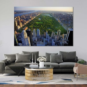 Impresión fotográfica de Central Park, Nueva York: arte mural con paisaje urbano de Nueva York / póster del horizonte de Manhattan, obra de arte de viaje con paisaje urbano