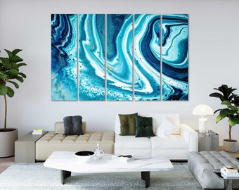 Coastal Wall Art Abstract Ocean Wave Canvas Print