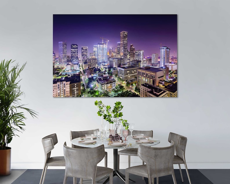 Houston Skyline Wall Decor Houston Large Framed Art for Home | Etsy