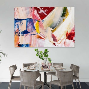 Abstraktes Pinselstrich-Gemälde - Moderne farbenfrohe Wandkunst
