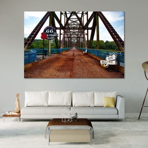 The Old Chain of Rocks Bridge Spans the Mississippi River on the North Edge of Saint Louis Chain of Rocks Bridge in Missouri on Canvas Sets