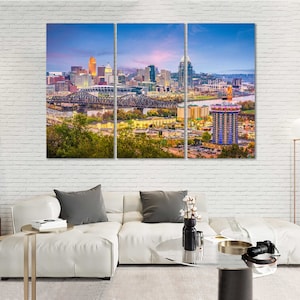 Cincinnati Cityscape Decor Home Cincinnati Pictures for Walls Ohio Modern Wall Decor Cincinnati Print on Canvas Ohio Canvas Wall Art Sets