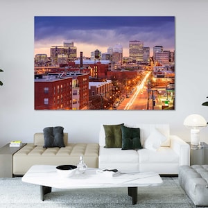 Richmond Cityscape Photography Print – Virginia Urban Skyline Wall Art | Downtown Night Lights, Historic Architecture Artwork
