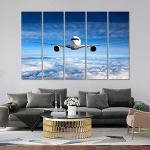 Airline Passenger Original Art for Office Aeroplane Modern Wall Decor Airplane Large Wall Arts Business Decor For Wall Aviation Pictures Art