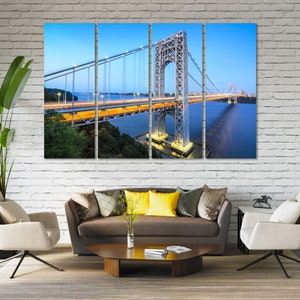 George Washington Bridge Spanning the Hudson River at Twilight in New York City George Washington Bridge on Canvas Hudson River Art Print