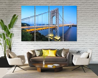 New York City Canvas Print, George Washington Bridge at Twilight
