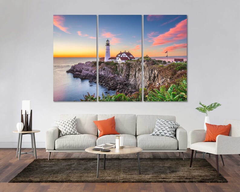 Portland Beautiful City Wall Art Portland Lighthouse Decor Etsy