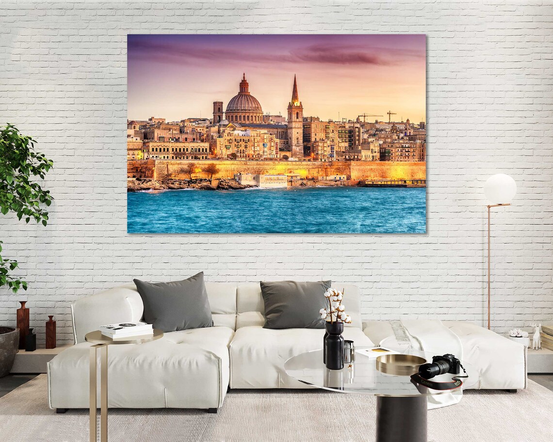Valletta Superb City Art Decor Valletta Printing on Canvas Etsy