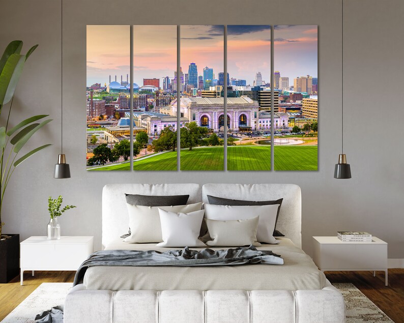 Kansas City Cityscape Wall Decor Kansas City Painting Artwork Etsy