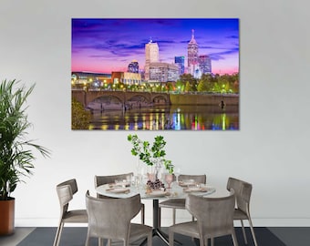 Indianapolis Skyline Canvas Print – Downtown Cityscape Photography