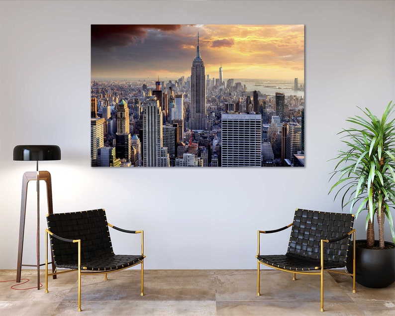 New York Canvas Wall Art New York City Skyline Print for Wall New York Wall Art for Living Room New York Home Art New York Large Wall Art