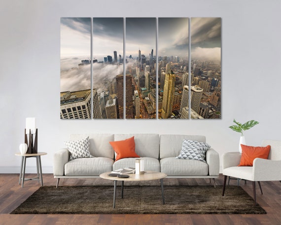 Chicago Cityscape Large Home Decor Downtown Art On - Home Decor Chicago Il Chicago Cityscape Large Home Decor Downtown Art On - Home Decor Chicago Il