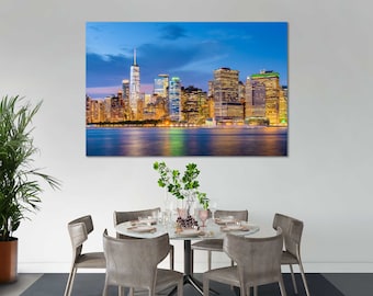 Manhattan Skyline Canvas Print – New York City Urban Photography