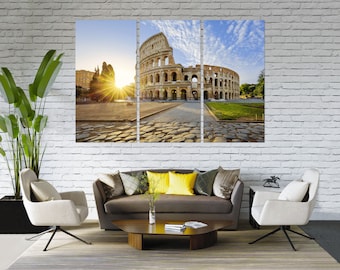 Colosseum Canvas Print, Rome Italy Art, Travel Home Decor