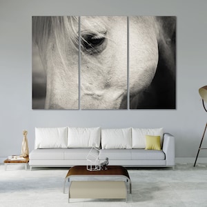 White Horse Wall Decor White Horse Portrait Canvas Print White Horse Original Wall Art Horse Large Framed Art Horse Artwork Horses Photo