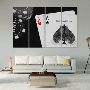 Poker Creative Wall Design Art Cards Peinture Décor Jeu Imprimer Canvas Sets Casino Modern Wall Art Aces Artwork Chips Cadeaux Wall Decor