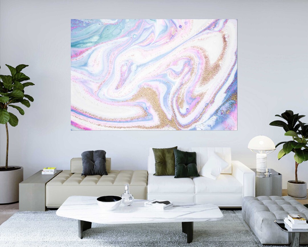 Pink and Gold Marble Canvas Print – Abstract Fluid Art Wall Decor - Etsy