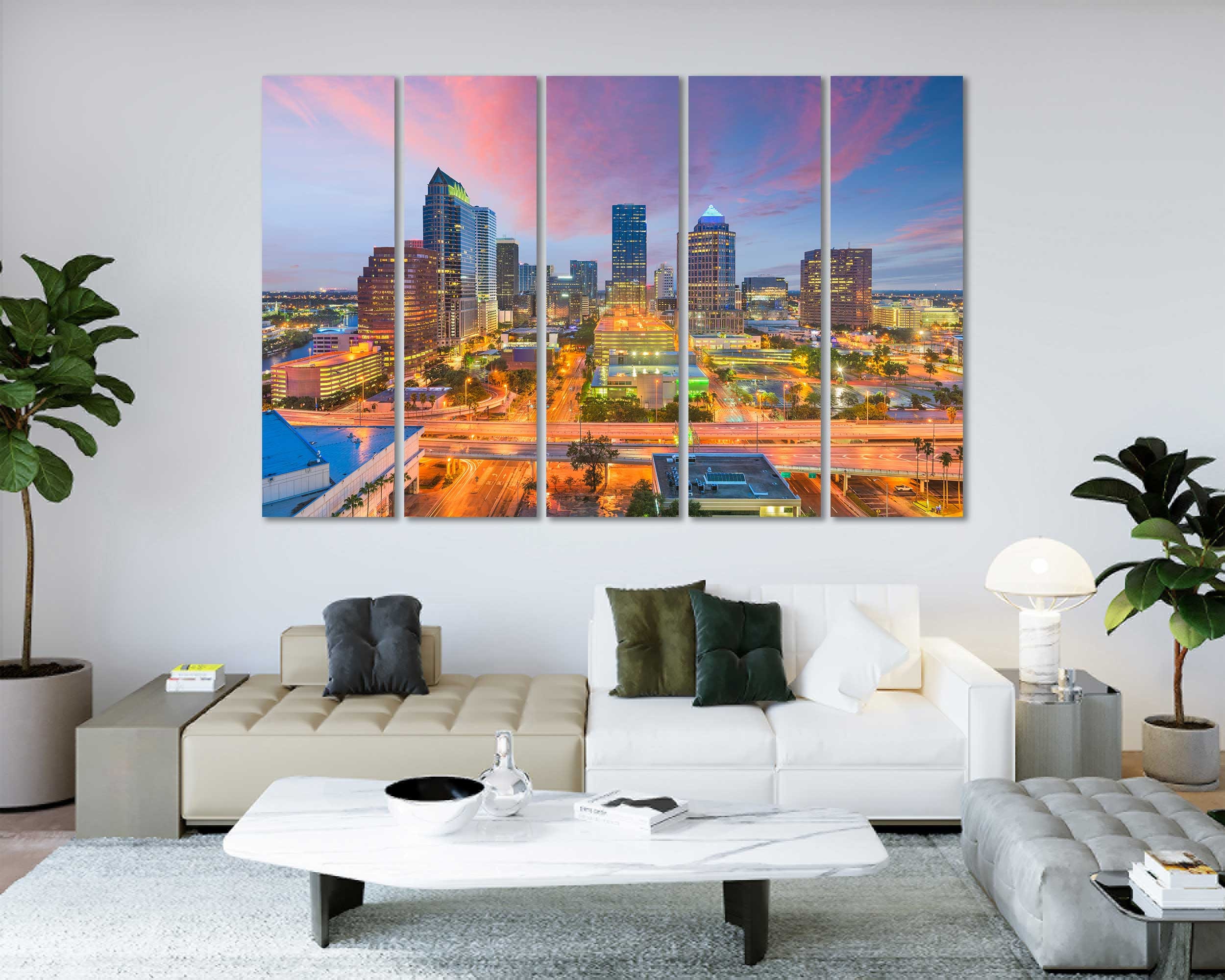 Tampa Stadtbild Kunst auf Leinwand Tampa große Dekor für Home | Etsy