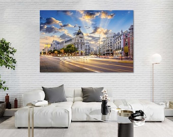 Madrid Photography Print Gran Vía Spain Canvas Wall Art
