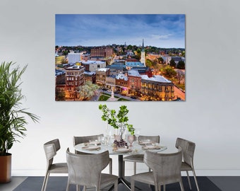 Macon Georgia Cityscape Canvas Print – Historic Downtown Twilight Skyline