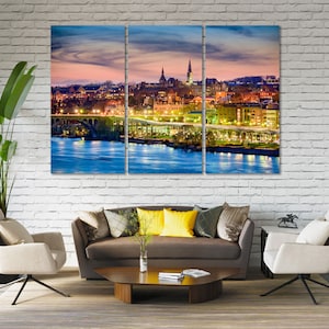 Georgetown skyline am Potomac River Georgetown Leinwand Wand dekor Georgetown Gemaltes Wandbild Washington DC Kunstwerk für Wohnzimmer