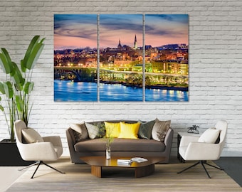 Georgetown Skyline Canvas Canvas Print, Potomac River Cityscape Wall Decor