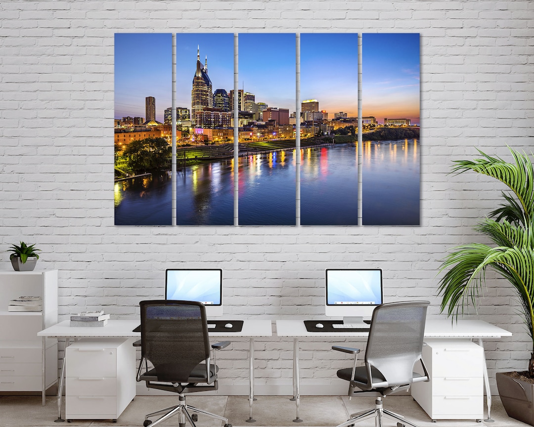 Nashville Skyline Wall Decor Nashville Contemporary Wall Art Etsy