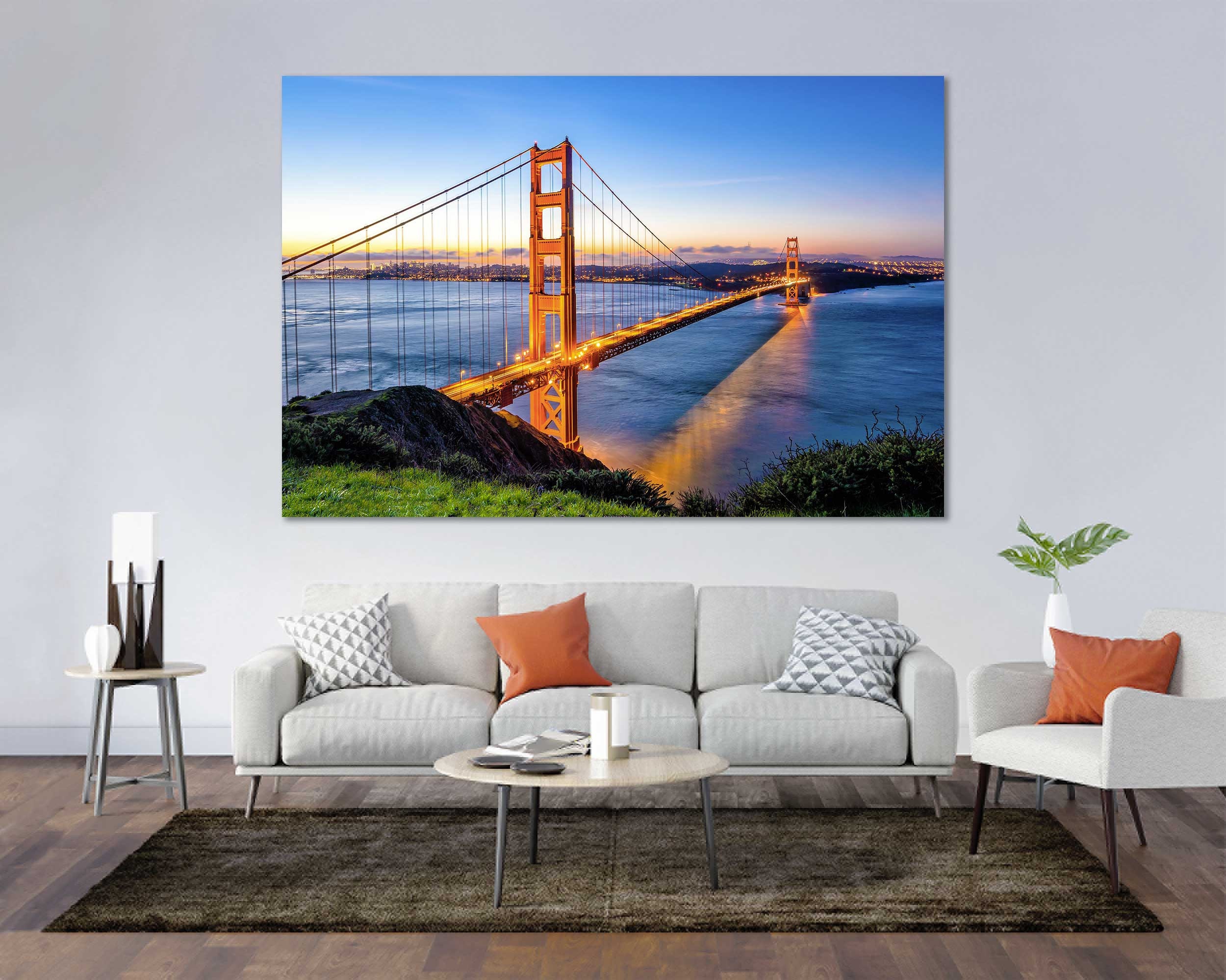 Golden Gate Bridge Canvas Art, San Francisco Skyline Wall Decor - Etsy
