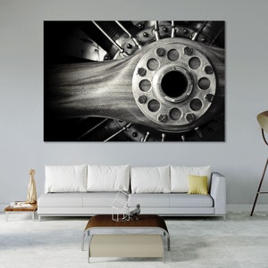 Airplane Propeller Vintage Wall Decor Aircraft Propeller Artwork for Home Aircraft Arts Print Aircraft Canvas Art Airplane Modern Decor