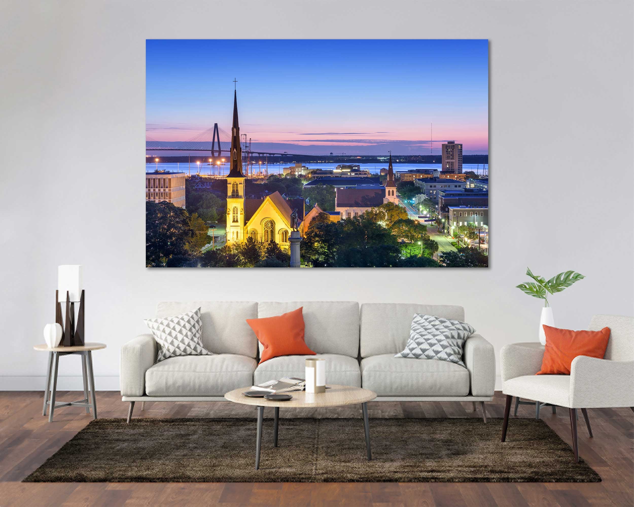 Charleston Skyline Wall Decor Charleston Large Artwork Etsy