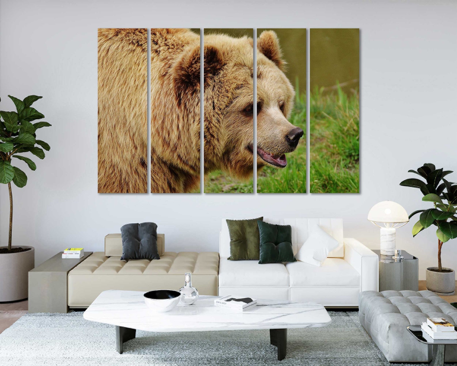 Brown Bear Large Decor for Living Room Bear Grizzly Photo - Etsy