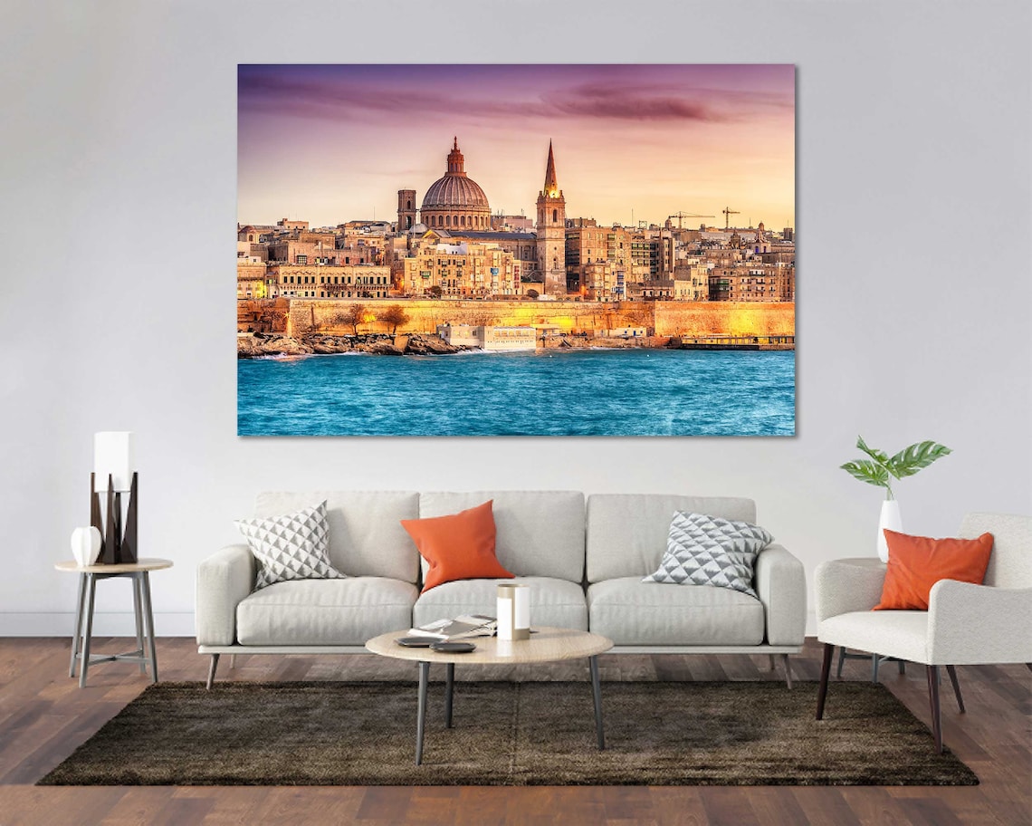 Valletta Superb City Art Decor Valletta Printing on Canvas - Etsy