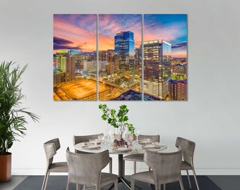 Canvasafdrukset Phoenix Skyline voor kantoor, muurkunst stad Arizona