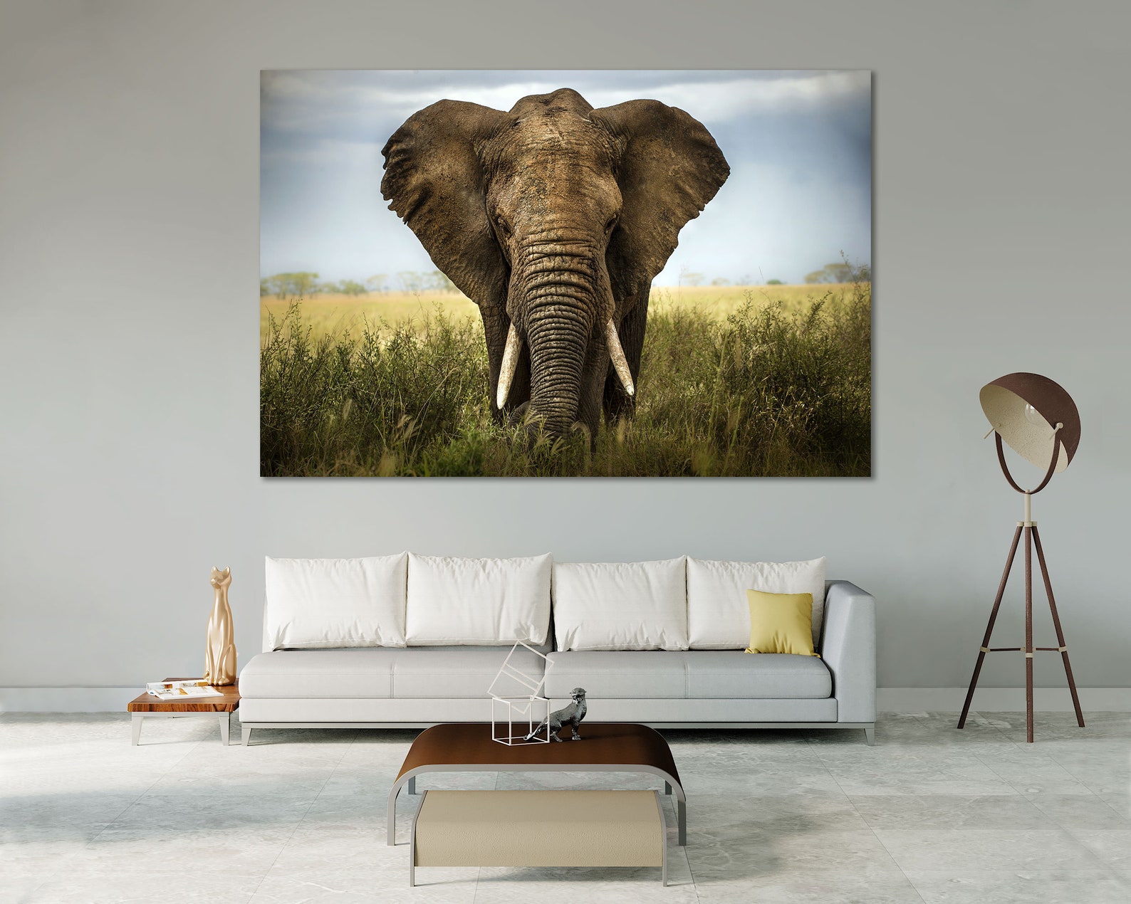 Elephant Wall Prints Art Decor Elephant Painting on Canvas Art Etsy
