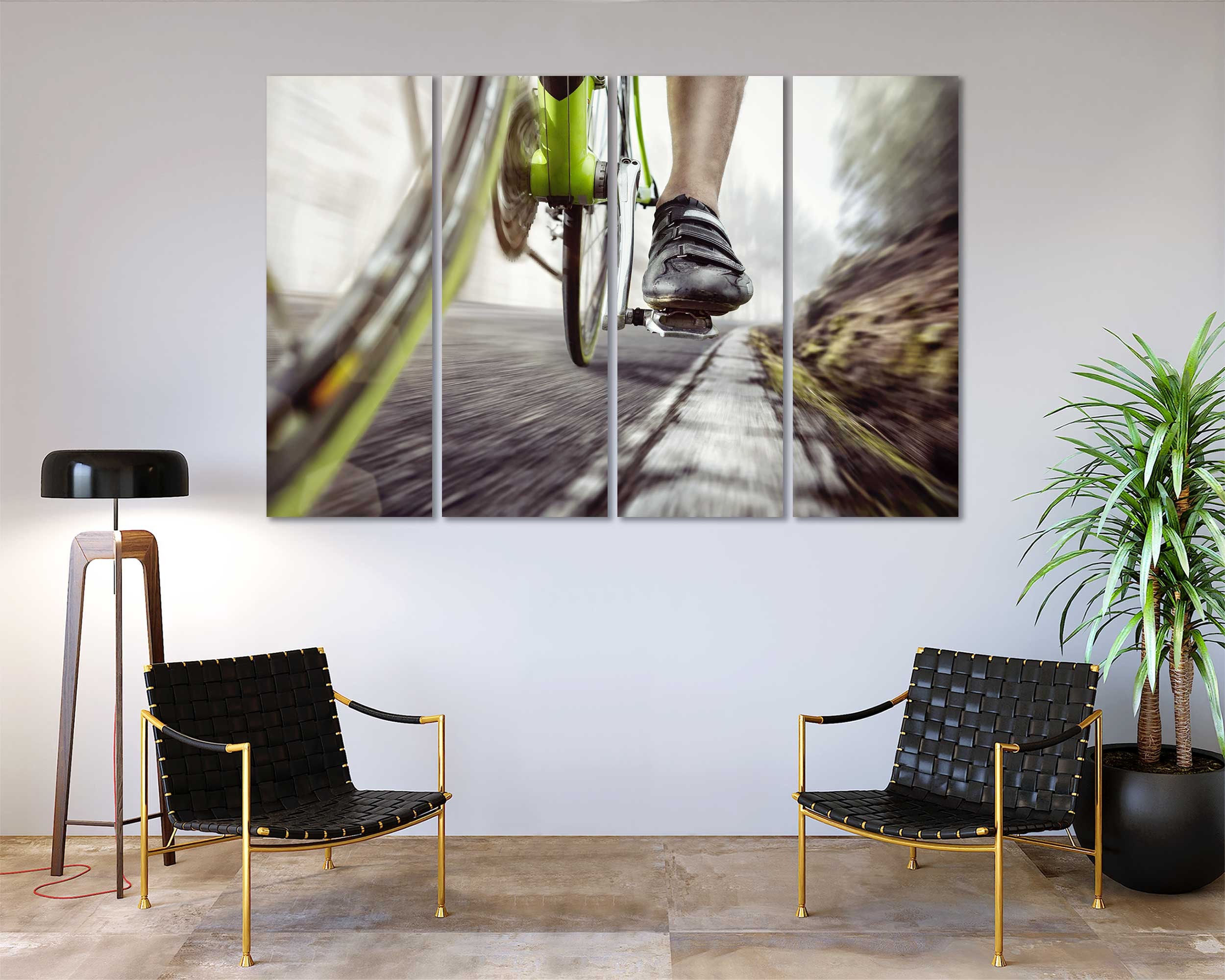 cycling canvas wall art