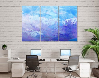 Abstract Blue Lilac Canvas Wall Art for Bedroom