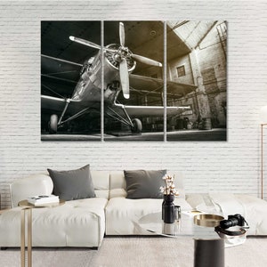 Aircraft Vintage Original Decor for Home Aircraft Propeller Printing on Canvas Aircraft Artwork Aircraft Large Pictures Art Airplane Photo