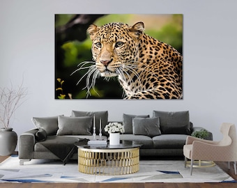 Leopard Photography Print – Wildlife Safari Canvas Wall Art