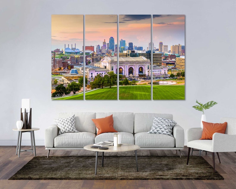 Kansas City Cityscape Wall Decor Kansas City Painting Artwork Etsy