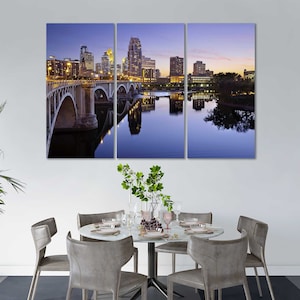 Minneapolis Cityscape Wall Decor Minneapolis Living Room Wall Art Minneapolis Canvas Printing Minnesota Modern Wall Print Minnesota Decor