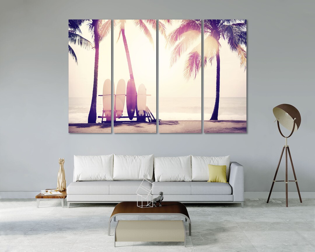 Lienzo O Póster Playa Y Surf | Sunny Beach Hotel | Arte Tropical Para Salón | BLC Multicolor