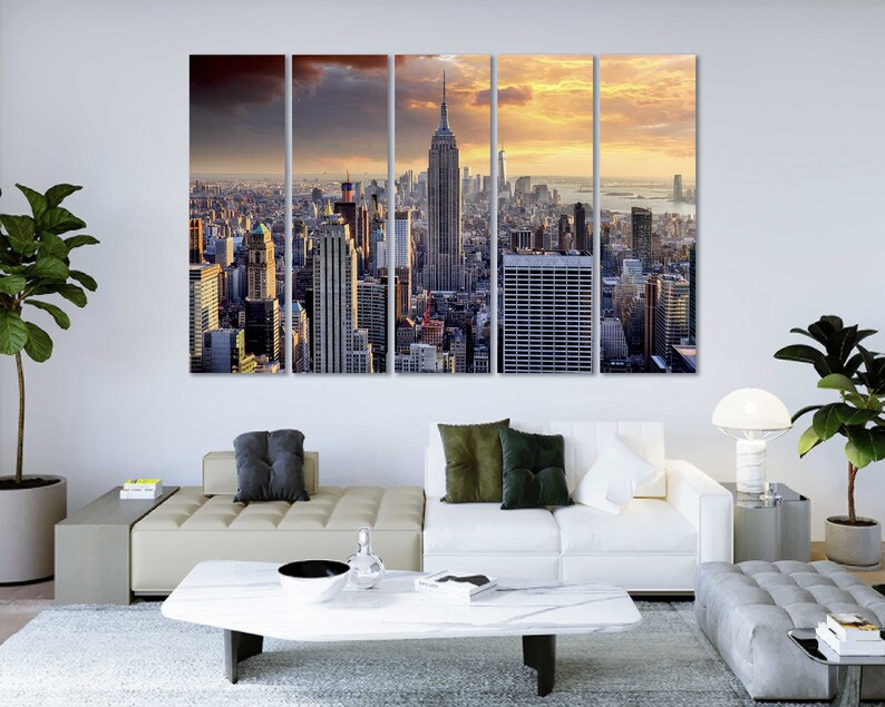 New York Canvas Wall Art New York City Skyline Print for Wall New York Wall Art for Living Room New York Home Art New York Large Wall Art