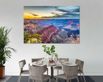 Grand Canyon Sunset Canvas Print – Arizona Desert Landscape Wall Art