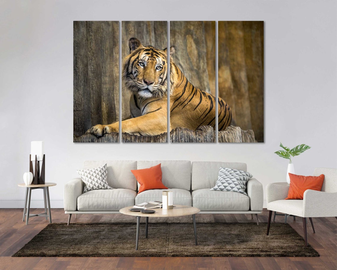 Beautiful Tiger Printing Art on Canvas Tiger Wall Painting | Etsy