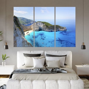 Navagio Beach Fashion Wall decor Zakynthos Island in the Ionian Sea Printing Wall Arts Greece Travel Modern Art Decoration