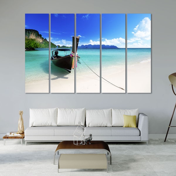 Küsten bilder für Wand Tropischer Strand Original Drucke Dekor für Badezimmer Entspannung Art Decor Sunshine Beach Großer Druck auf Leinwand