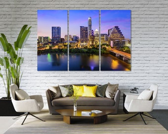 Austin Night City Art Austin Wall Art for Home Austin City Print Canvas Austin Photo Print Decor Texas Art for Living Room