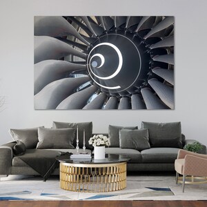 Aircraft Engine on Wood Frame Cool Aviation Technique in Details on Canvas Sets Popular Logistic Decoration Prints Decor Large Wall Cool Art