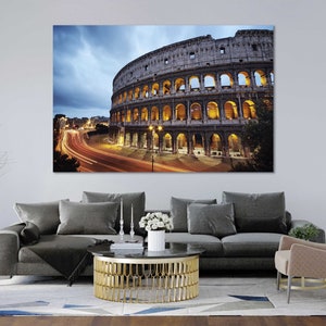 Colosseum Rome Canvas – Ancient Roman Landmark Wall Art Featuring Iconic Architecture for Travel, History or European Decor Lovers