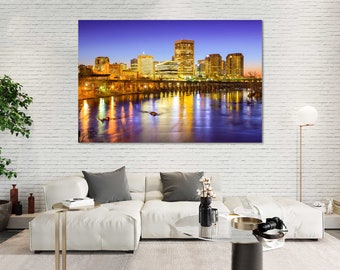 Richmond Virginia Skyline Print – Riverfront Cityscape Canvas Art